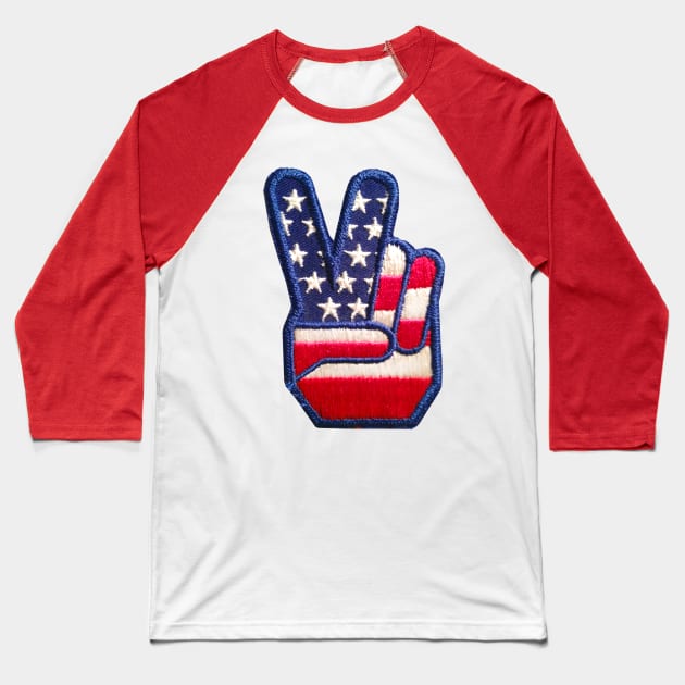 Vintage Peace Sign Baseball T-Shirt by Pop Fan Shop